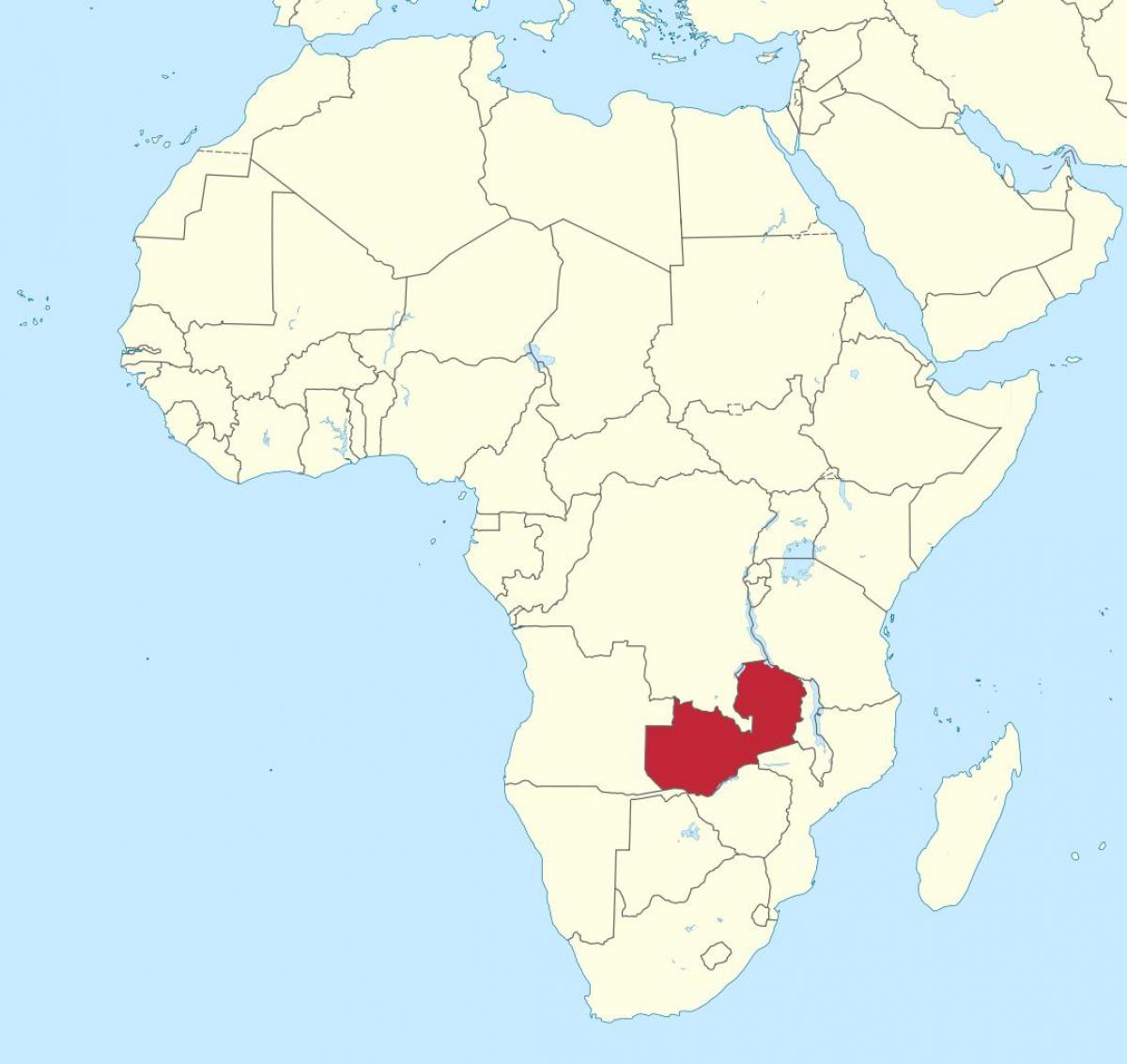 מפה של אפריקה מראה זמביה