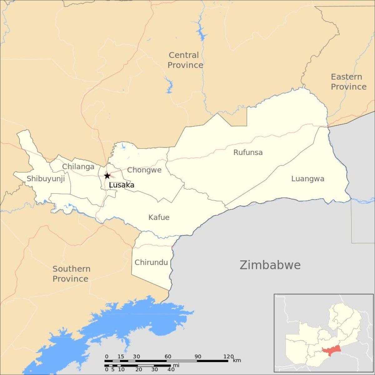 מפה של זמביה לוסקה